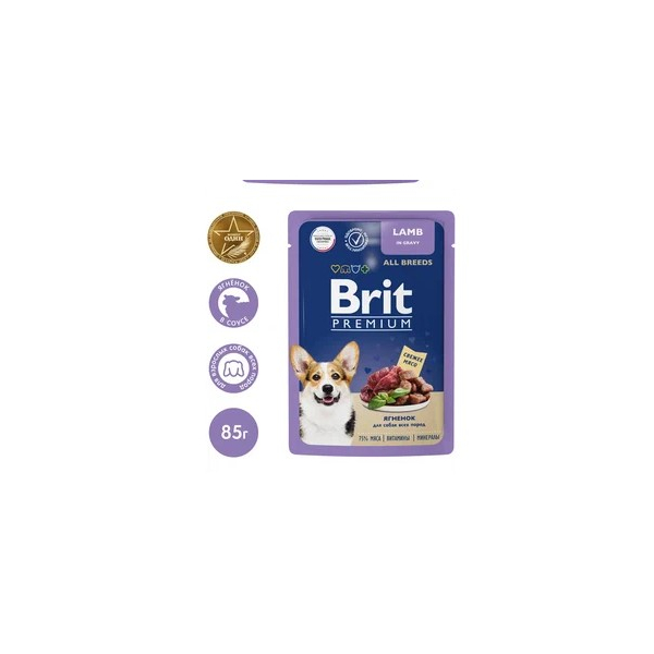 Brit Premium Пауч для взрослых собак всех пород (Ягненок в соусе)