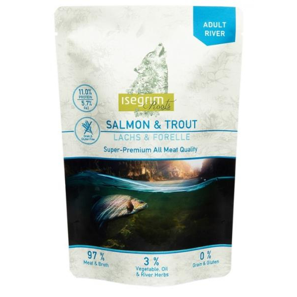 Isegrim Roots Корм консервированный для взрослых собак (лосось, форель), 410г