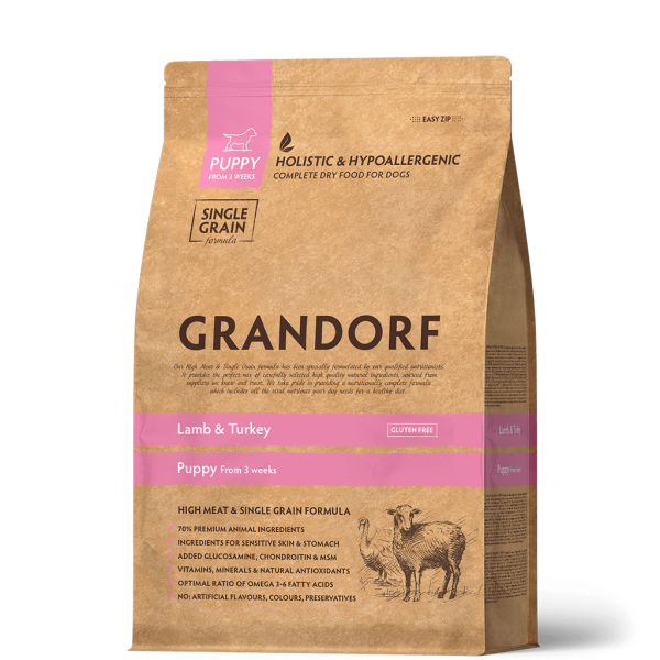 Grandorf Puppy Корм сухой гипоаллергенный для щенков с 3 недель (ягненок, индейка)