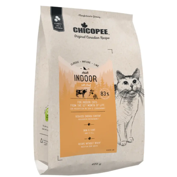 Чикопи CNL INDOOR сухой корм для котов с говядиной,0,4кг