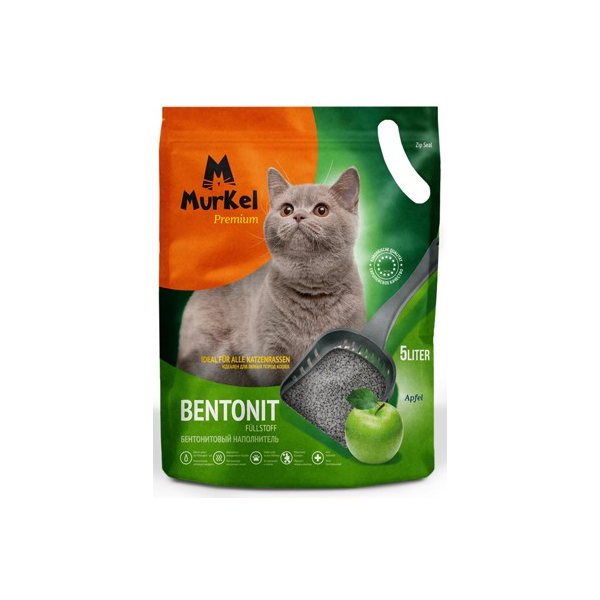 Murkel Наполнитель бентонитовый Яблоко 4кг (5л)