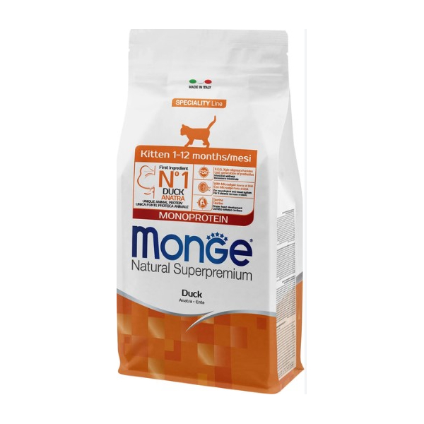 Monge Cat Speciality Line Monoprotein сухой корм для котят и беременных кошек, из утки,0,4кг