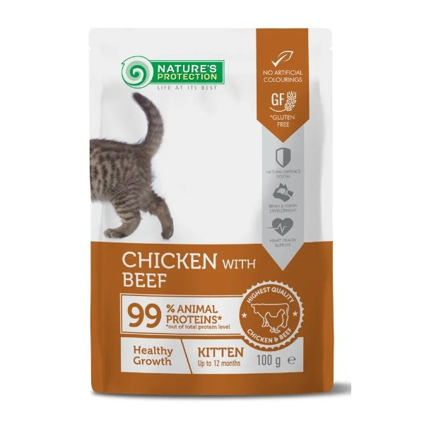 Nature's Protection Консервы Kitten для котят (Курица и говядина), 100гр