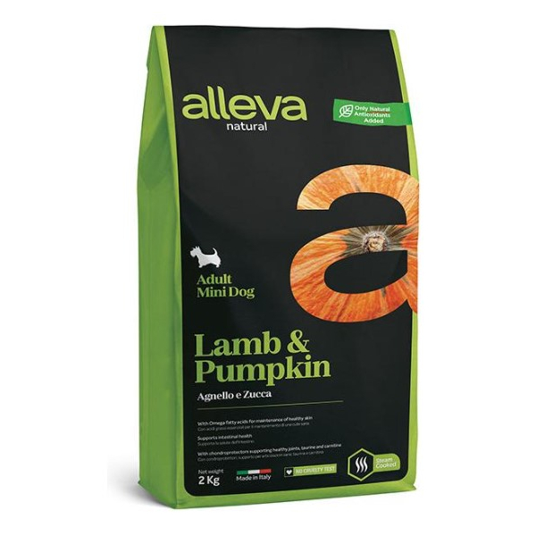 Alleva Natural Adult Mini для собак мелких пород (Ягненок и тыква), 2кг