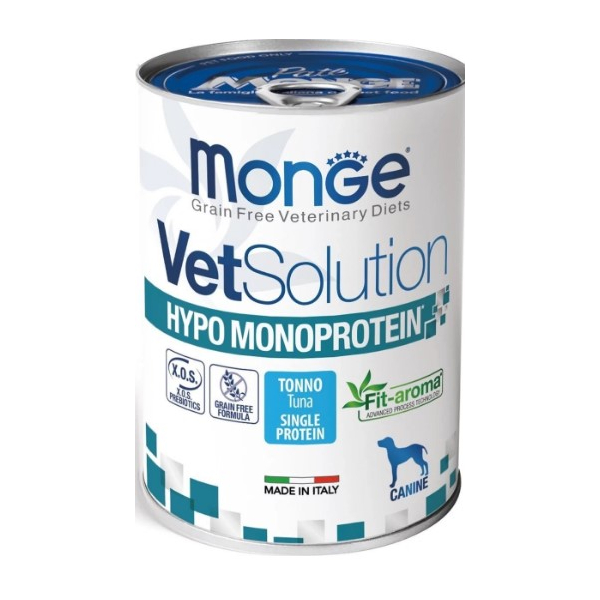 Monge VetSolution Dog Hypo Monoprotein TUNA для собак с тунцом для снижения реакции пищевой непереносимости,400гр
