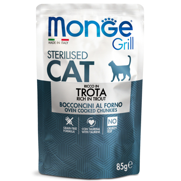 Monge Cat Grill для стерилизованных кошек, с форелью, 85гр