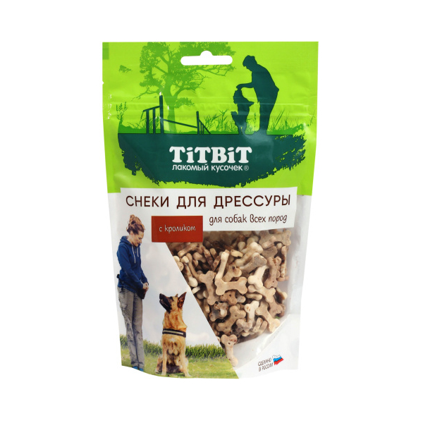 TiTBiТ Лакомство для собак, для дрессуры (снеки с кроликом), 100г