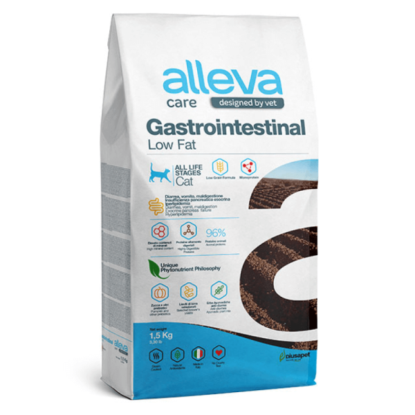Alleva Care Gastrointestinal Low Fat сух. корм для кошек всех возрастов, с пониженным содержанием жира,1,5кг