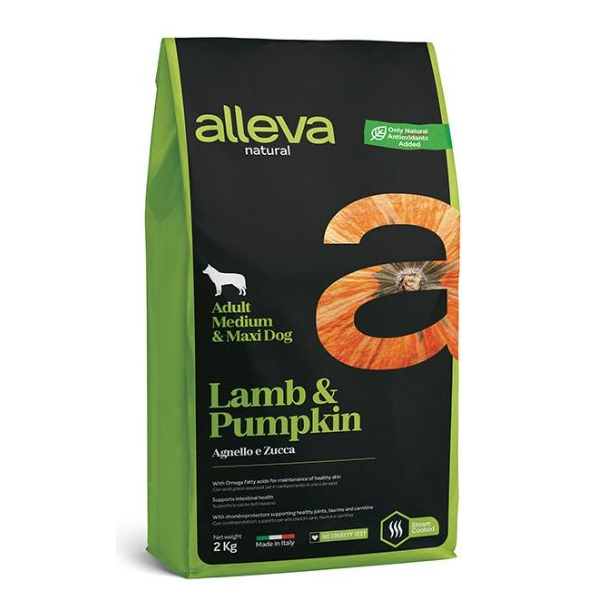 Alleva Natural Adult Medium/Maxi для собак средних и крупных пород (Ягненок и тыква), 2кг
