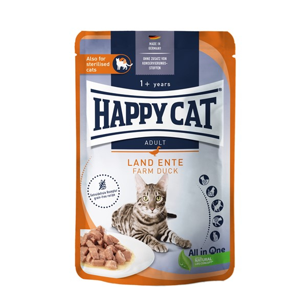 Happy Cat Culinary Meat in Sauce LandEnte Мясные кусочки в соусе из фермерской утки для кошек, 85 гр