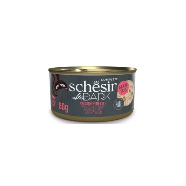 Schesir AFTER DARK паштет для кошек (курица, говядина), 80 гр