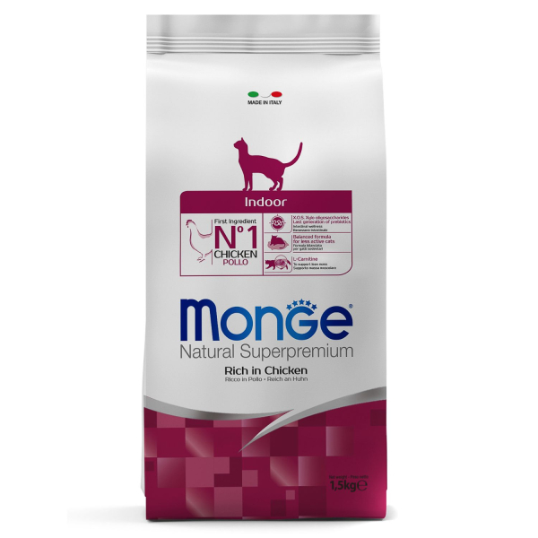 Сухой корм Monge Cat Daily Line Indoor для домашних кошек, из курицы