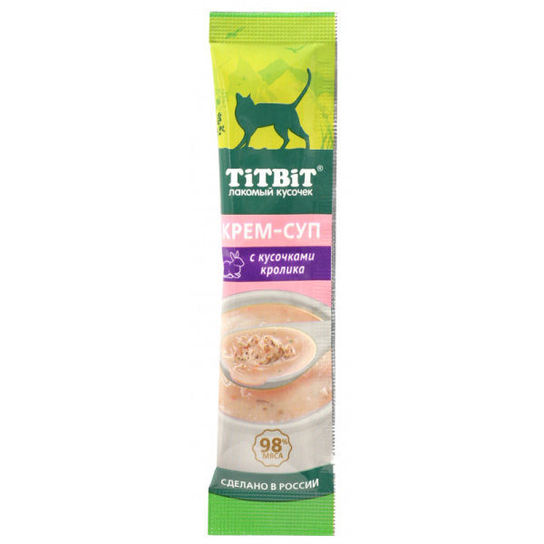 TiTBiT Лакомство для кошек (крем-суп с кусочками кролика), 10г
