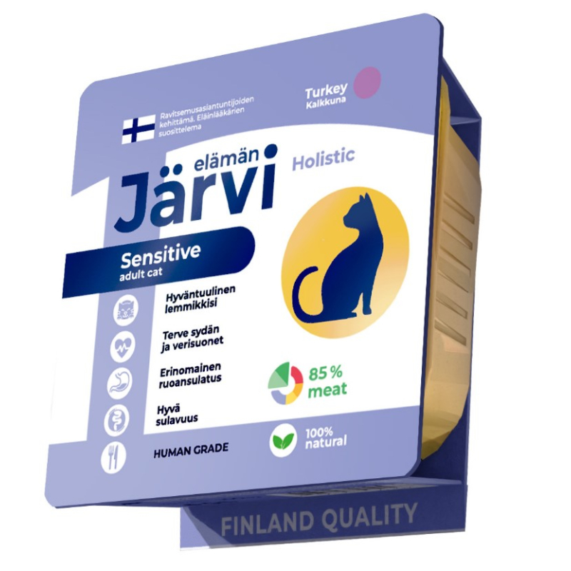 Jarvi для кошек с чувствительным пищеварением с индейкой, мясной паштет,100г