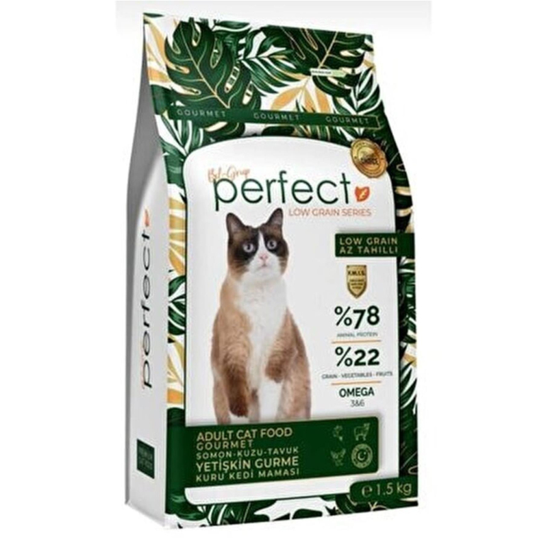 Perfect Adult Cat Food Gourmet Low Grain для привередливых кошек, 1,5кг