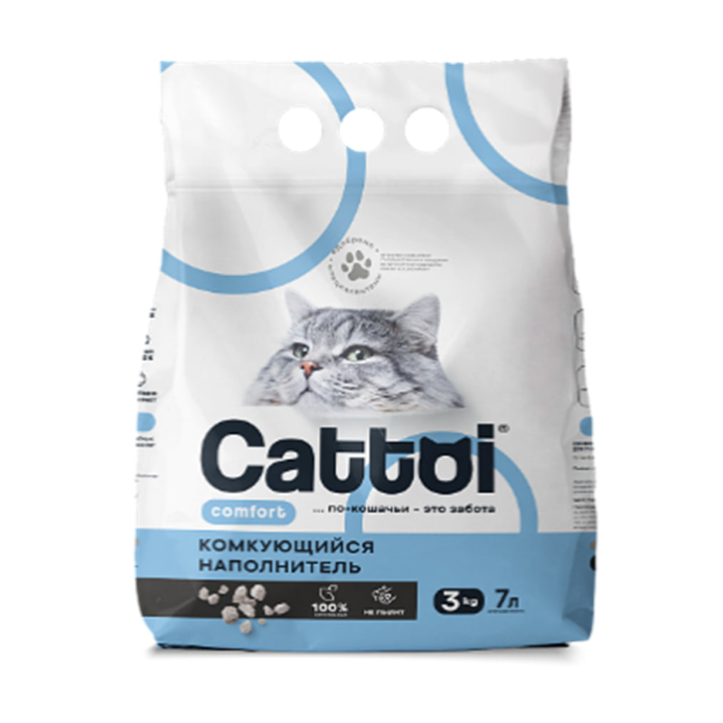 Cattoi Comfort Наполнитель минеральный комкующийся,3кг