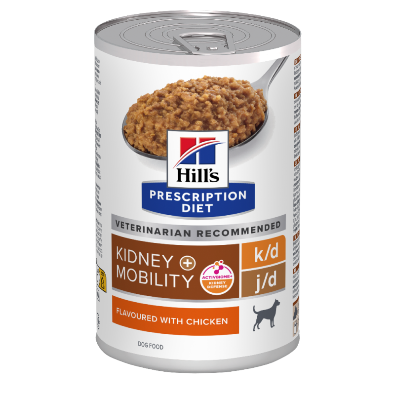 Hill's Prescription Diet k/d + Mobility Консервы для собак для поддержания здоровья почек и суставов (курица), 370 г 