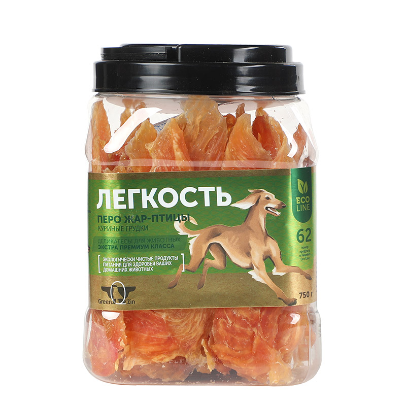 GreenQZin "Легкость" Лакомство для собак (куриные грудка), 750г
