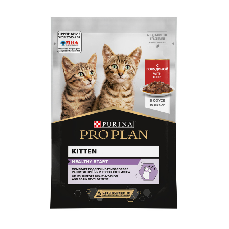 Purina Pro Plan Корм консервированный для котят (говядина в соусе), 85г
