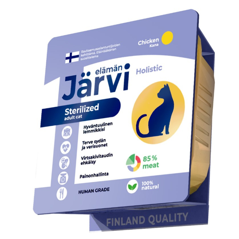 Jarvi для кошек стерилизованных с курицей, мясной паштет,100г
