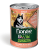 Влажный корм Monge Dog BWild GRAIN FREE для взрослых собак, беззерновой, из лосося с тыквой и кабачками, консервы 400 г