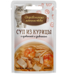Деревенские Лакомства. Суп из курицы с креветкой и гребешком