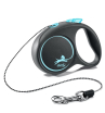 Flexi рулетка Black Design XS (до 8 кг),3 м,трос,черный/голубой