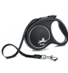 Flexi рулетка Black Design M (до 25 кг),5 м,лента,черный/серебро