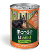 Влажный корм Monge Dog BWild GRAIN FREE Mini для взрослых собак мелких пород, беззерновой, из утки с тыквой и кабачками, консервы 400 г