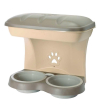 BAMA PET миска для собак настенная двойная MAXI 2200 мл, бежевая, 50х29х52h см