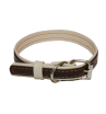 412220-3 Ошейник кожаный, ш 20, обх 30-40, коричневый верх, белый низ