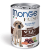 Влажный корм Monge Dog Fresh Chunks in Loaf для щенков, мясной рулет из телятины с овощами, консерва 400 г