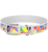 Collar Waudog Ошейник для собак (рисунок витраж, белый)