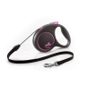 Flexi Black Design поводок-рулетка M тросовая 5м розовая