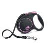 flexi рулетка Black Design M (до 25 кг) 5 м лента черный/розовый