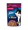Felix Sensations Корм консервированный для кошек (утка, шпинат в желе), 75г