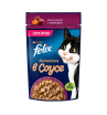 Felix Sensations Корм консервированный для кошек (утка, морковь в соусе), 75г