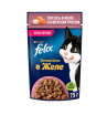 Felix Sensations Корм консервированный для кошек (лосось, треска в желе), 75г