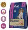 Brit Premium Корм сухой для собак мелких пород (курица), 3кг
