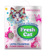 Fresh Cat Наполнитель для кошачьих туалетов, комкующийся (аромат цветущий сад), 6л