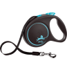 Рулетка Flexi Black Design S лента 5 м. c голубыми элементами