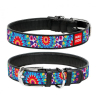 Collar Waudog Ошейник для собак (рисунок цветы, черный), 21-29см