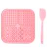 Лизательный коврик Mr.Kranch для медленного поедания силиконовый 20*20 см розовая с лопаткой