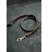 Поводок из натуральной кожи, цвет черный с красной нитью 120см