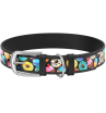 Collar Waudog Ошейник для собак (рисунок пончики, черный)