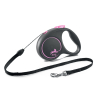 Рулетка Flexi Black Design S  S тросовая 5м розовая