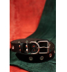 Ошейник из натуральной кожи, цвет черный 40см