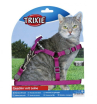 TRIXIE One Touch Шлейка с поводком для кошек (шлея 26-37 см/10 мм + поводок 1,2м) нейлон