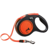 Flexi Рулетка Neon New M (до 25 кг),лента 5 м, светоотражающая, оранжевый неон