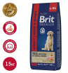 Brit Premium Корм сухой для собак крупных и гигантских пород (курица), 15 кг
